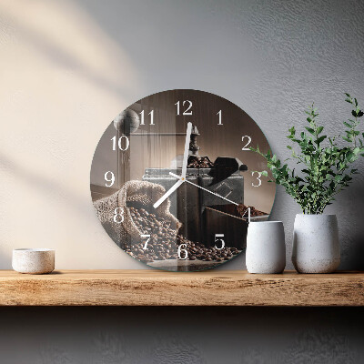 Glas wanduhr Kaffeemühle