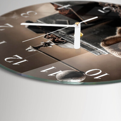 Glas wanduhr Kaffeemühle