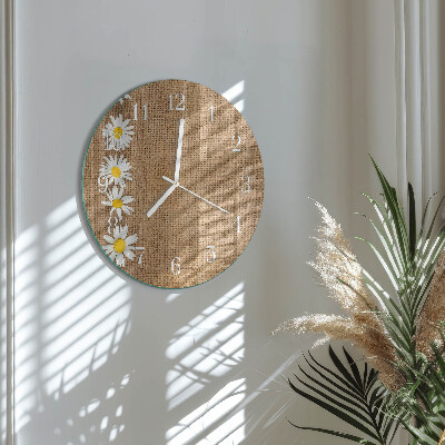Glas wanduhr Gänseblümchen