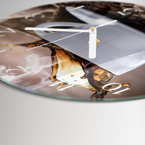 Glas wanduhr Kaffee