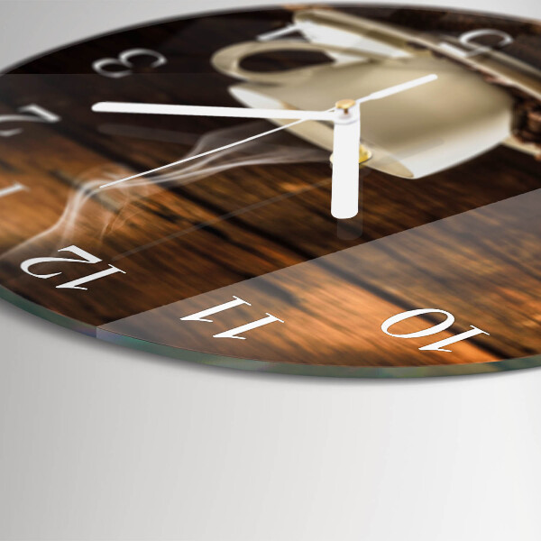 Glas wanduhr Kaffee