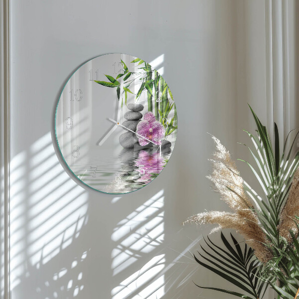 Glas wanduhr Blumenbaum