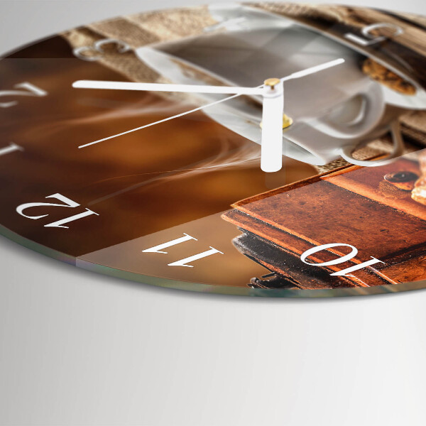 Glas wanduhr Kaffeemühle