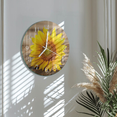 Glas wanduhr Sonnenblume