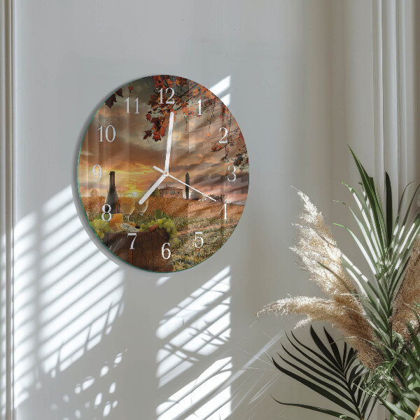 Glas wanduhr Wein Natur