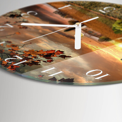Glas wanduhr Wein Natur