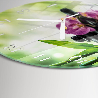 Glas wanduhr Spa Orchidee