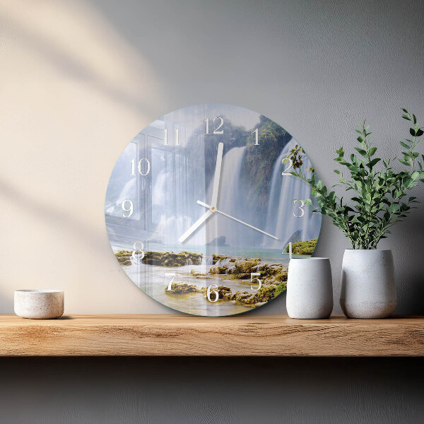 Glas wanduhr Wasserfall