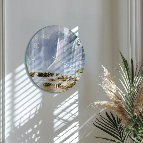 Glas wanduhr Wasserfall