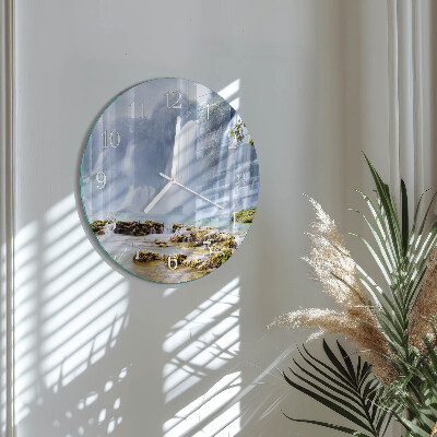 Glas wanduhr Wasserfall