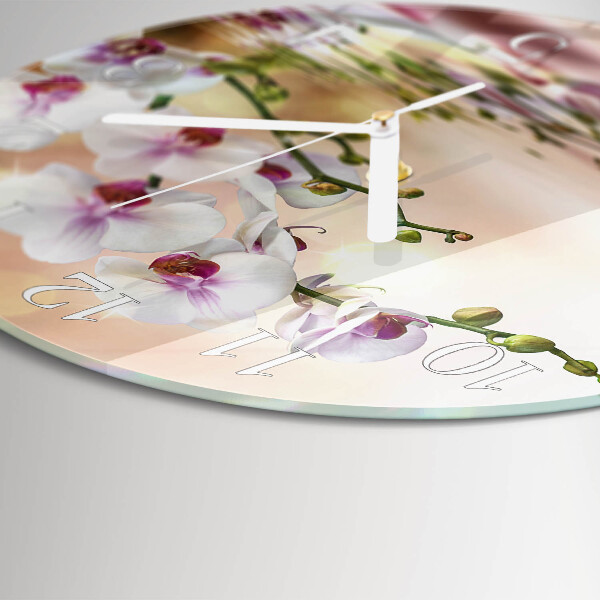 Glas wanduhr Orchidee