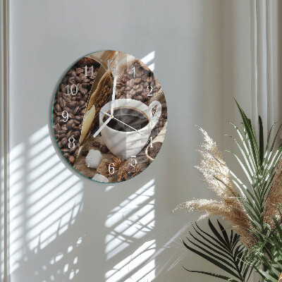 Glas wanduhr Kaffee