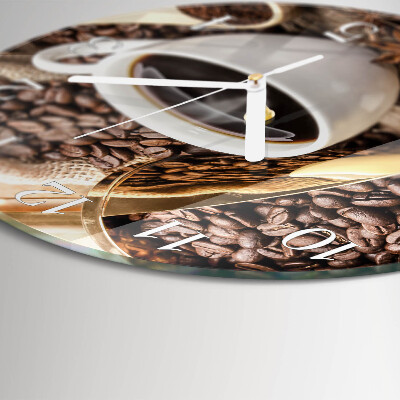 Glas wanduhr Kaffee