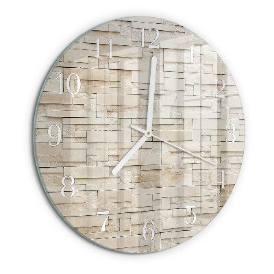 Glas wanduhr Steinmauer