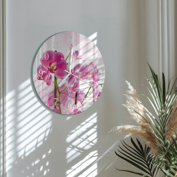 Glas wanduhr Orchidee