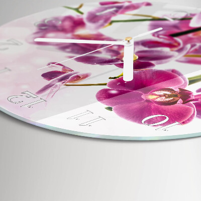 Glas wanduhr Orchidee