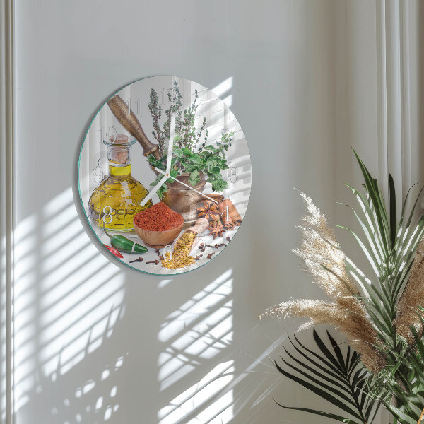 Glas wanduhr Gewürze