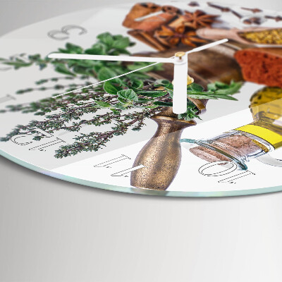 Glas wanduhr Gewürze