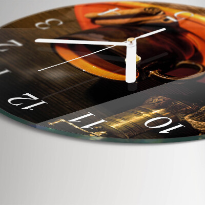 Glas wanduhr Kaffee