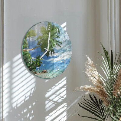 Glas wanduhr Palm Island