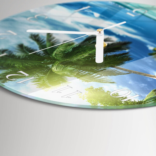 Glas wanduhr Palm Island