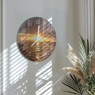 Glas wanduhr Sonnenuntergang