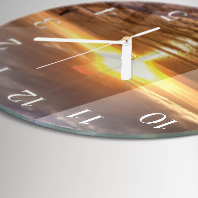 Glas wanduhr Sonnenuntergang