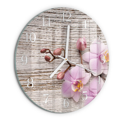 Glas wanduhr Orchidee