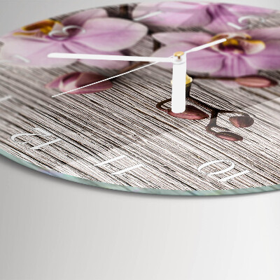 Glas wanduhr Orchidee