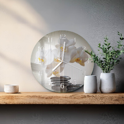 Glas wanduhr Orchidee