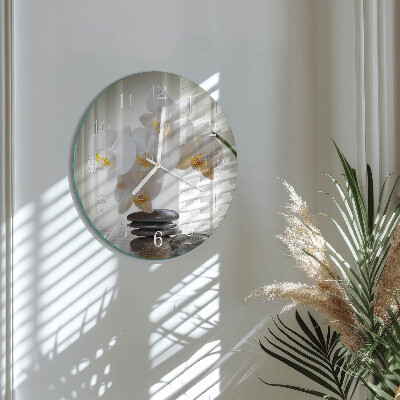 Glas wanduhr Orchidee