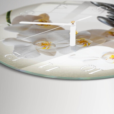 Glas wanduhr Orchidee