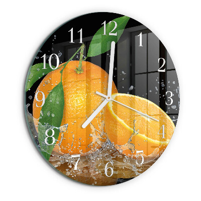 Glas wanduhr Orangen