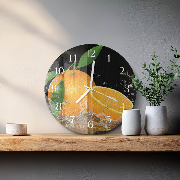 Glas wanduhr Orangen