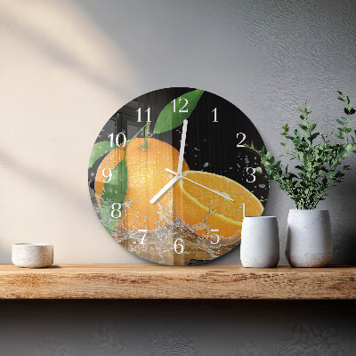 Glas wanduhr Orangen