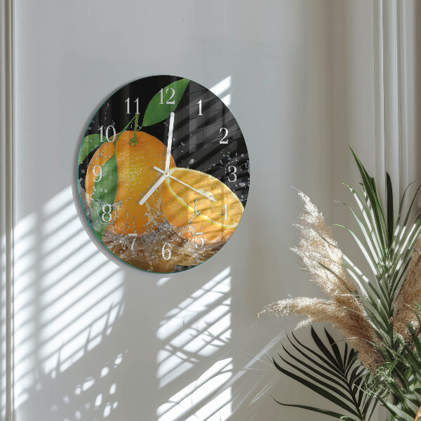 Glas wanduhr Orangen