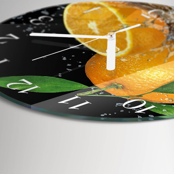 Glas wanduhr Orangen