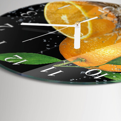 Glas wanduhr Orangen