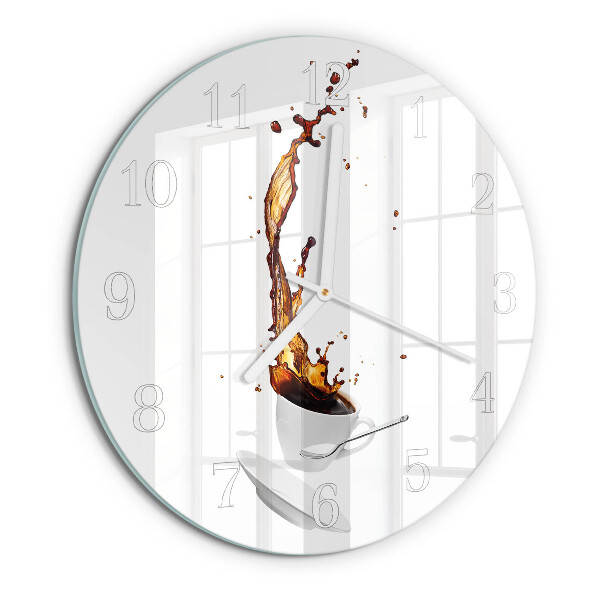 Glas wanduhr Kaffee