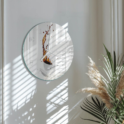 Glas wanduhr Kaffee