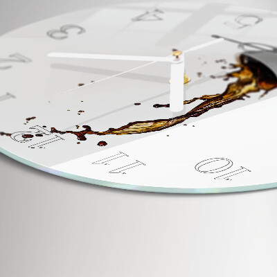 Glas wanduhr Kaffee