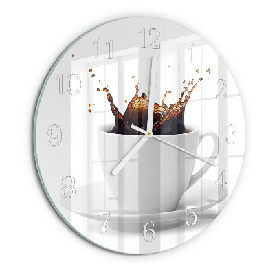 Glas wanduhr Kaffee
