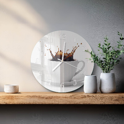 Glas wanduhr Kaffee