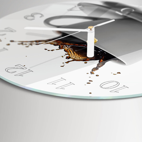 Glas wanduhr Kaffee