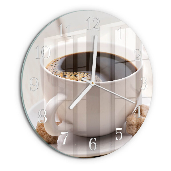 Glas wanduhr Kaffee