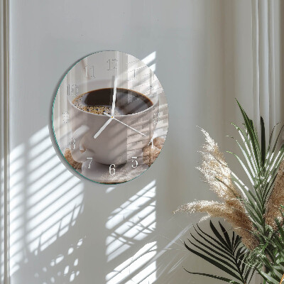 Glas wanduhr Kaffee