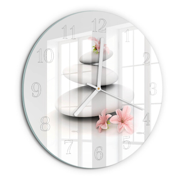 Glas wanduhr Steine