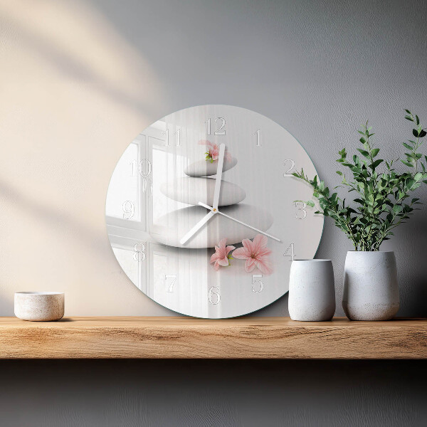 Glas wanduhr Steine