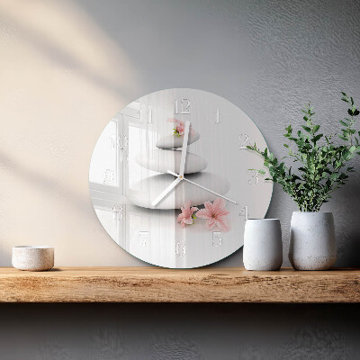 Glas wanduhr Steine