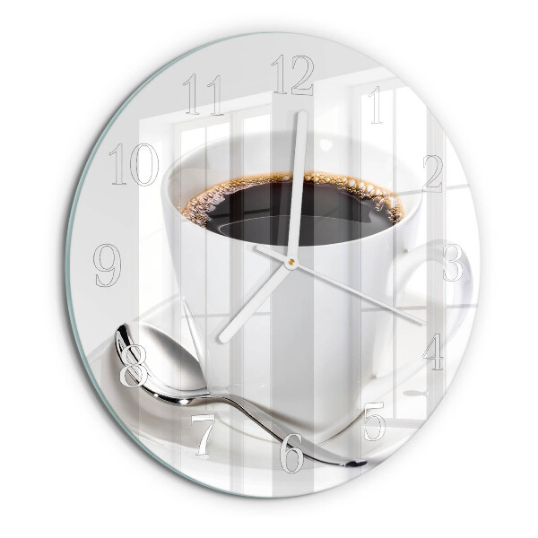 Glas wanduhr Kaffee